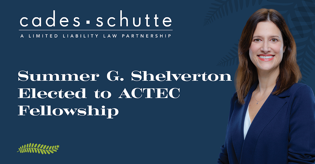 Summer G. Shelverton Elected to Fellowship of The American College of