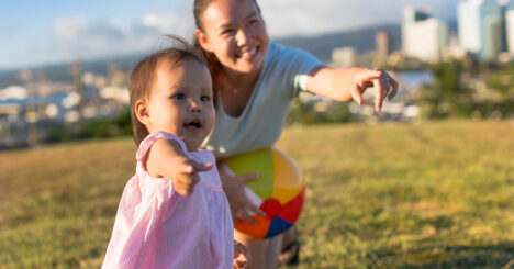 Mother And Daughter Playing Together At The Park