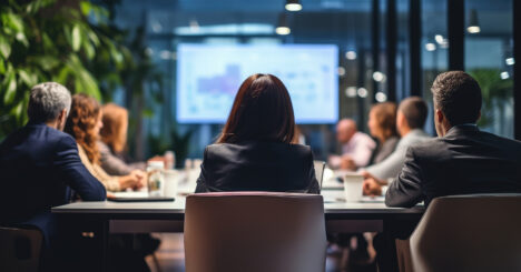 Business Meeting Presentation Surrounding Table