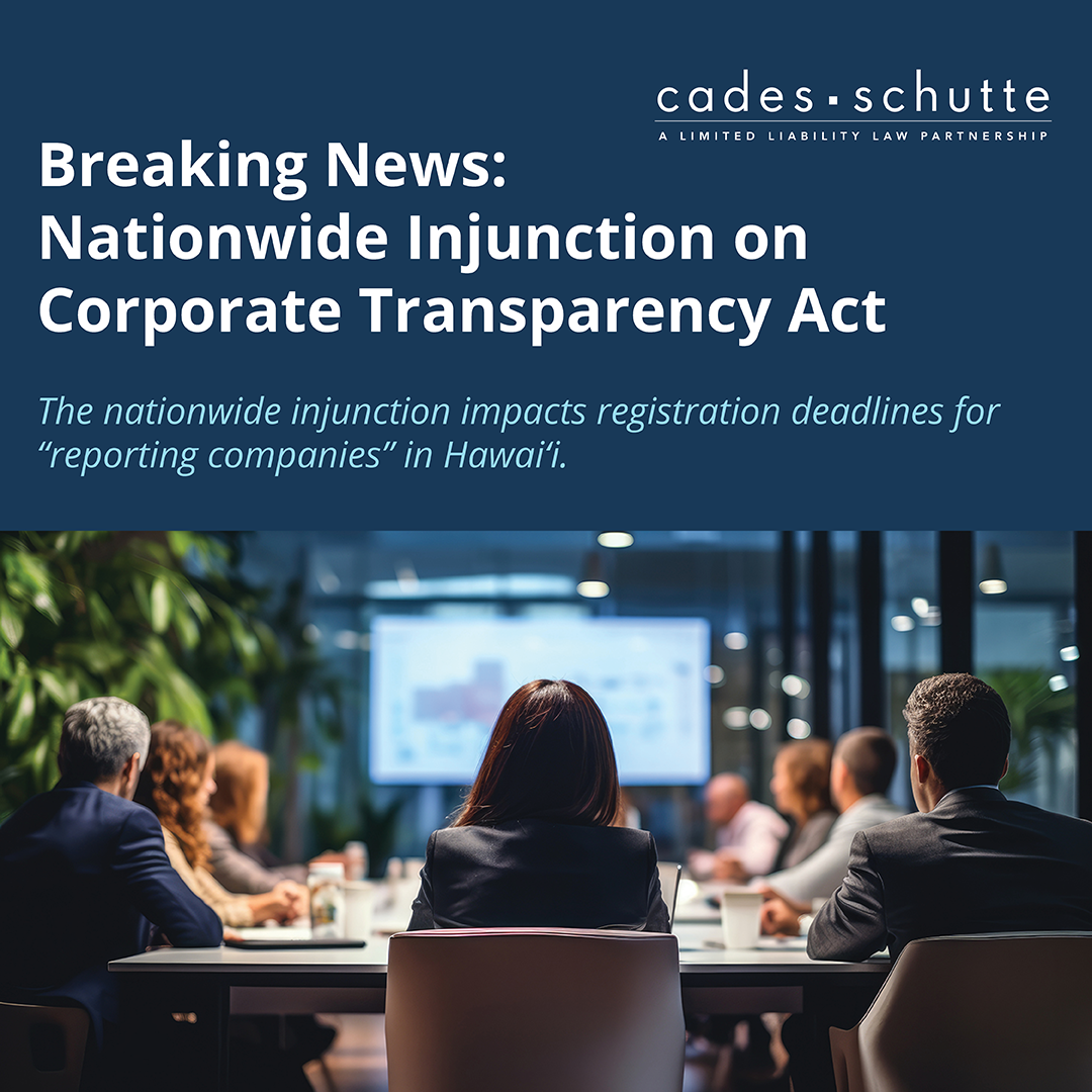 Breaking News: Nationwide Injunction On Corporate Transparency Act ...